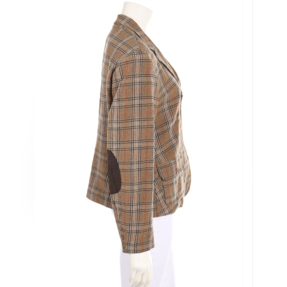 Brown and Black Wool Mix Plaid Blazer, Size 38 - Picture 4 of 9